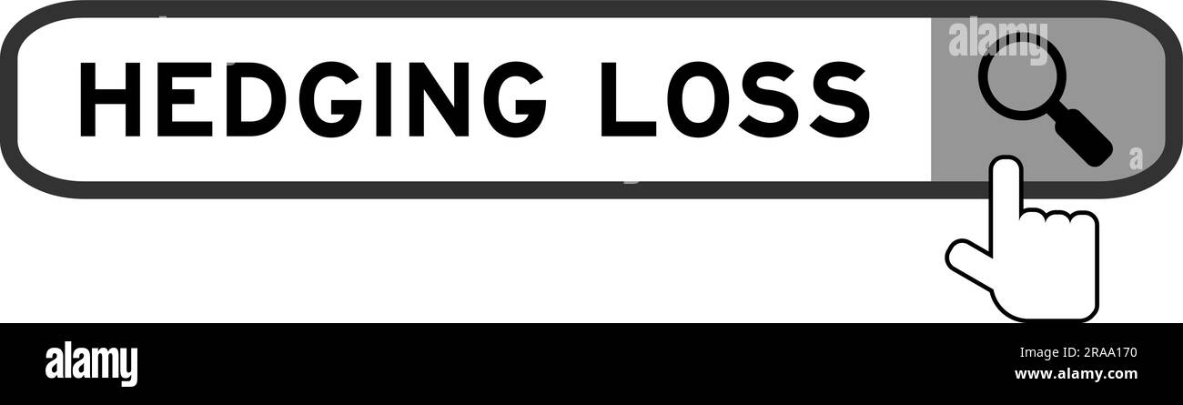Bannière de recherche dans la perte de couverture de mot avec la main sur l'icône de loupe sur fond blanc Illustration de Vecteur