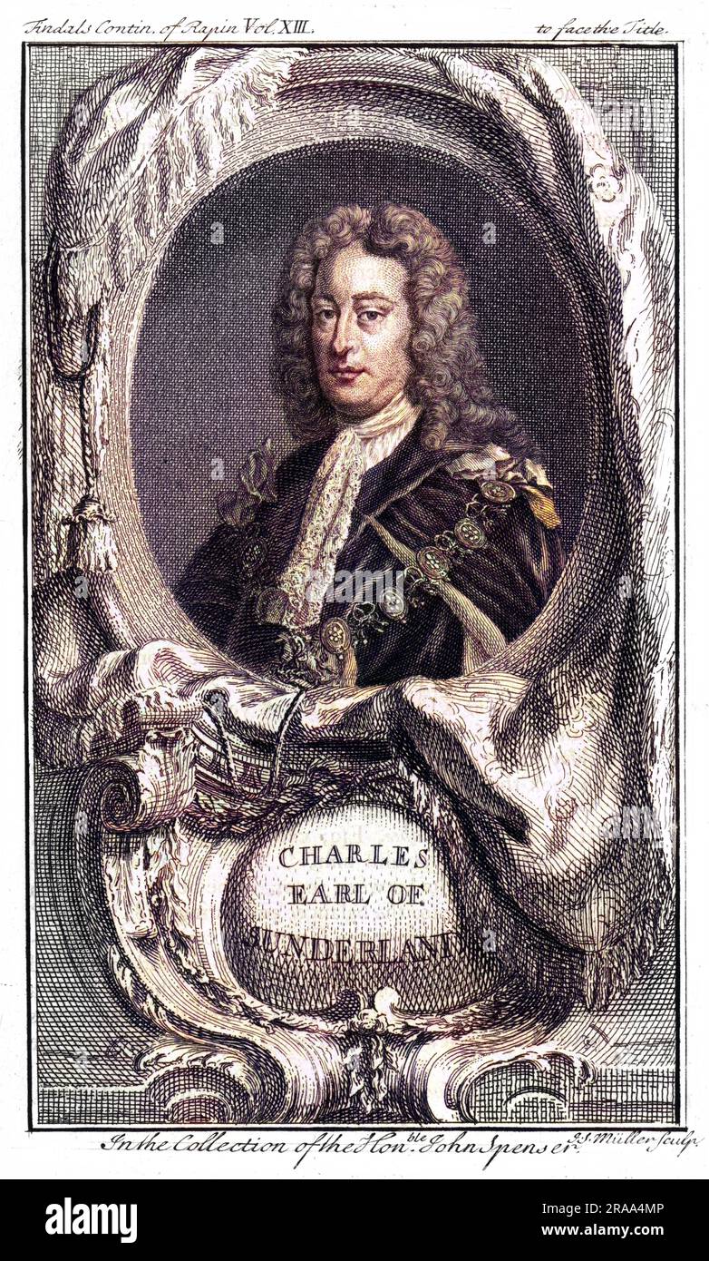 CHARLES SPENCER, troisième comte de SUNDERLAND homme d'État et collectionneur de livres Date: 1674 - 1722 Banque D'Images