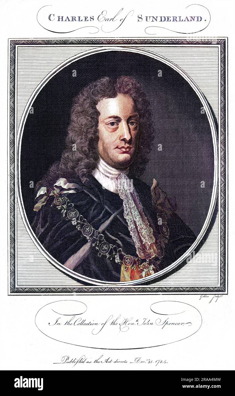 CHARLES SPENCER, troisième comte de SUNDERLAND homme d'État et collectionneur de livres Date: 1674 - 1722 Banque D'Images