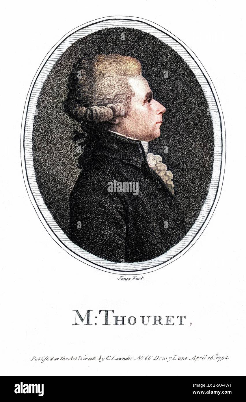 JACQUES GUILLAUME THOURET avocat et homme d'État français, victime de conflits du parti Date: 1746 - 1794 Banque D'Images