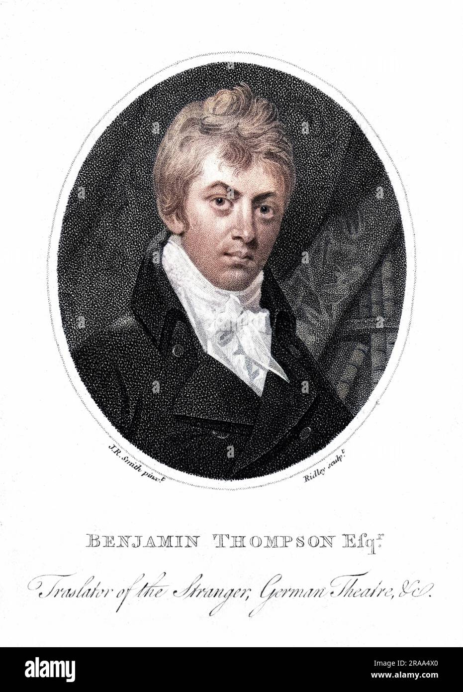 BENJAMIN THOMPSON écrivain et traducteur Date: 1776 - 1816 Banque D'Images