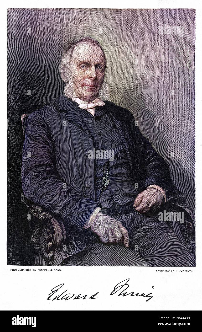 EDWARD THRING éducateur, directeur de l'Uppingham School. avec son autographe Date: 1821 - 1887 Banque D'Images