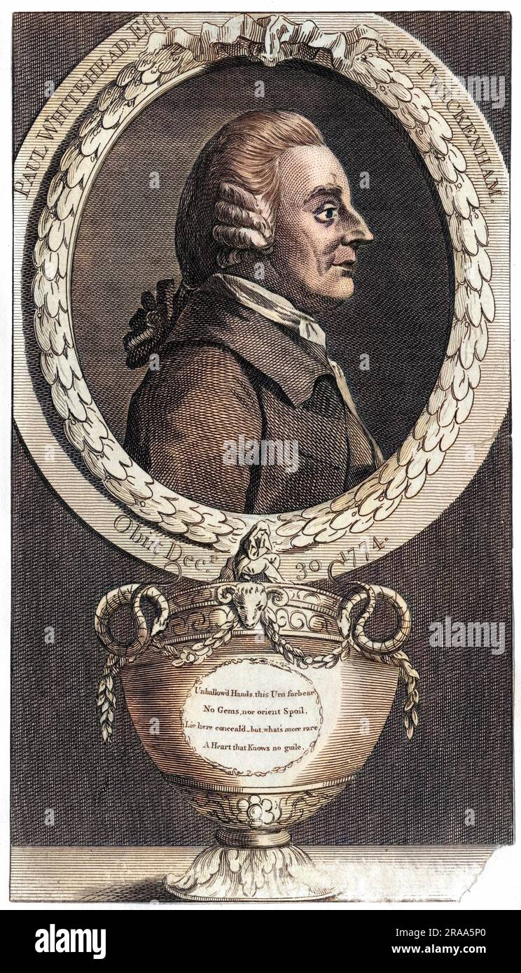 PAUL WHITEHEAD auteur satirique de Twickenham Date: 1710 - 1774 Banque D'Images