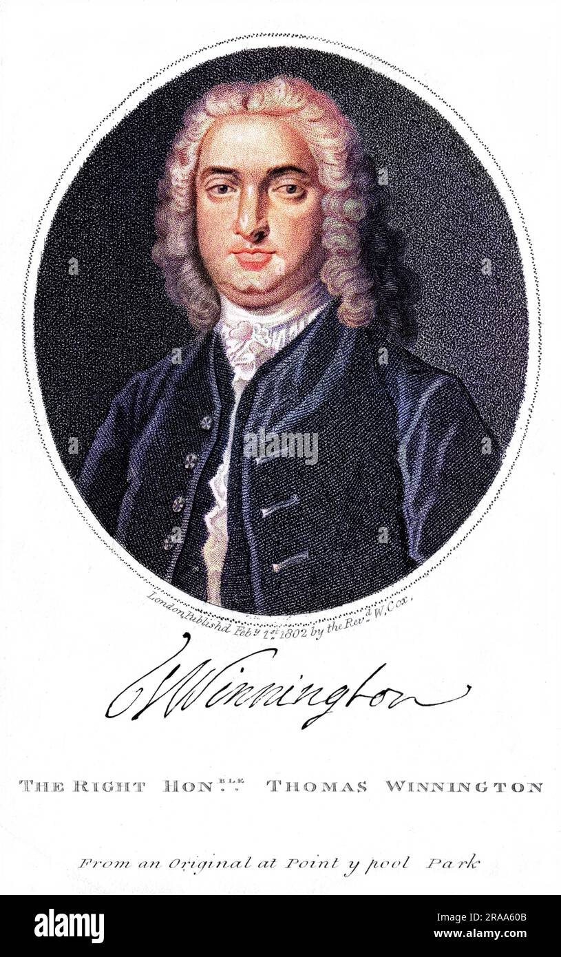 THOMAS WINNINGTON homme d'État, maître de paie-général Date: 1696 - 1746 Banque D'Images