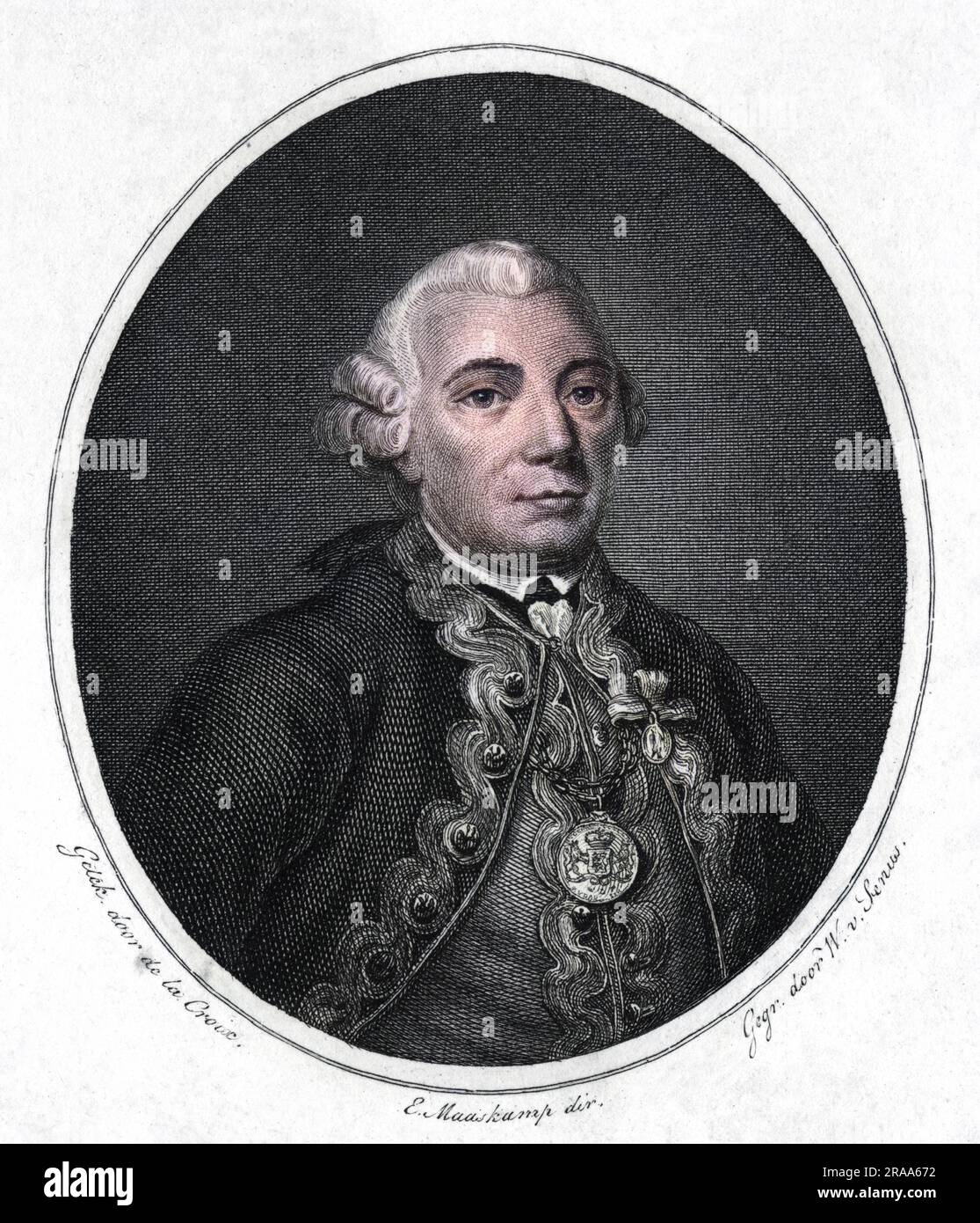 JOHAN ARNOLD ZOUTMAN Commandant naval néerlandais Date: 1724 - 1793 Banque D'Images