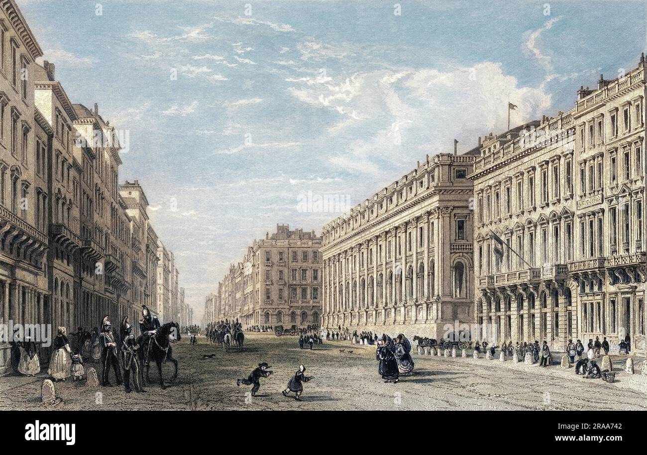 Rue du chapeau Rouge Date: Vers 1836 Banque D'Images