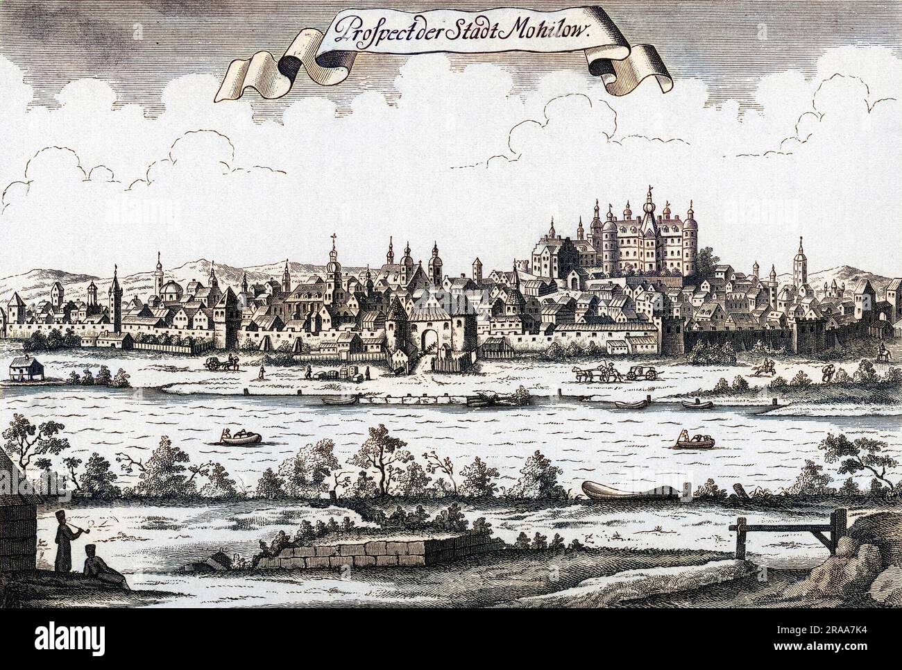 Ville sur le Dniepr qui a changé de mains continuellement par l'histoire entre la Lituanie, la Pologne, la Suède et la Russie, pour ne rien dire des Allemands 1941 à 1944. Date: 18th siècle Banque D'Images