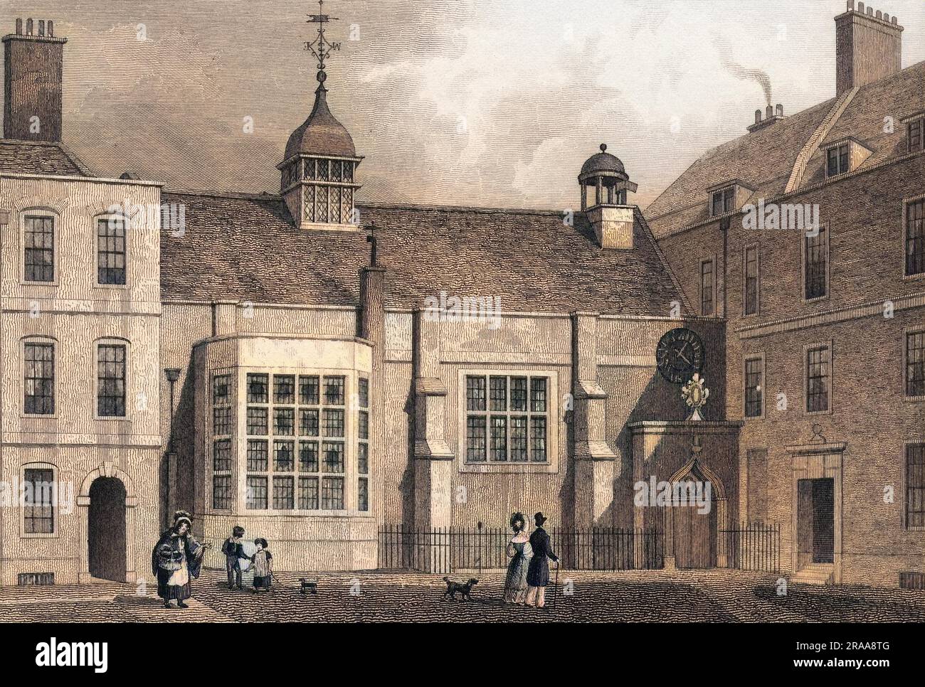La cour intérieure, Staple Inn Hall, Holborn. Date: 1830 Banque D'Images