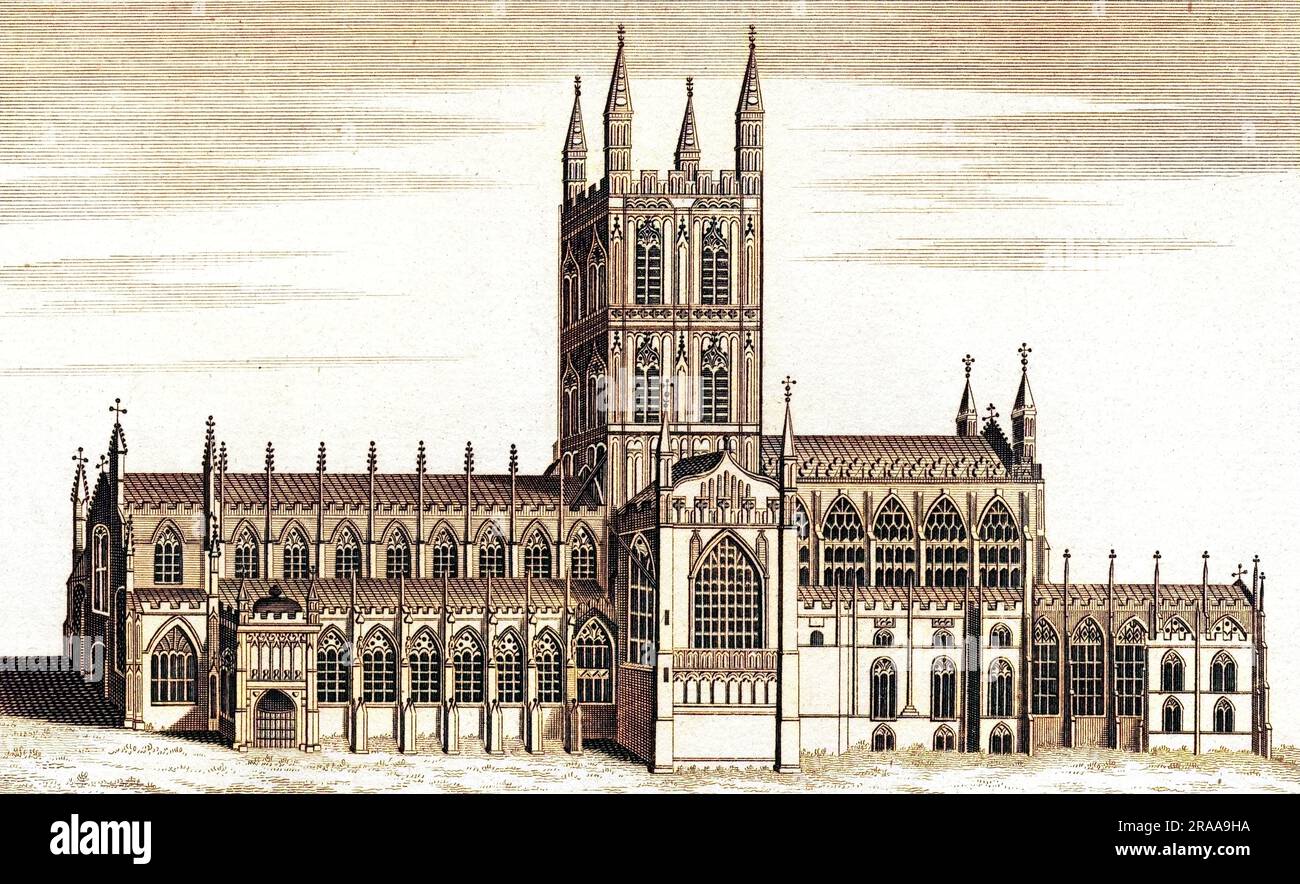 La cathédrale saint-Pierre de Gloucester Date: Vers 1770 Banque D'Images