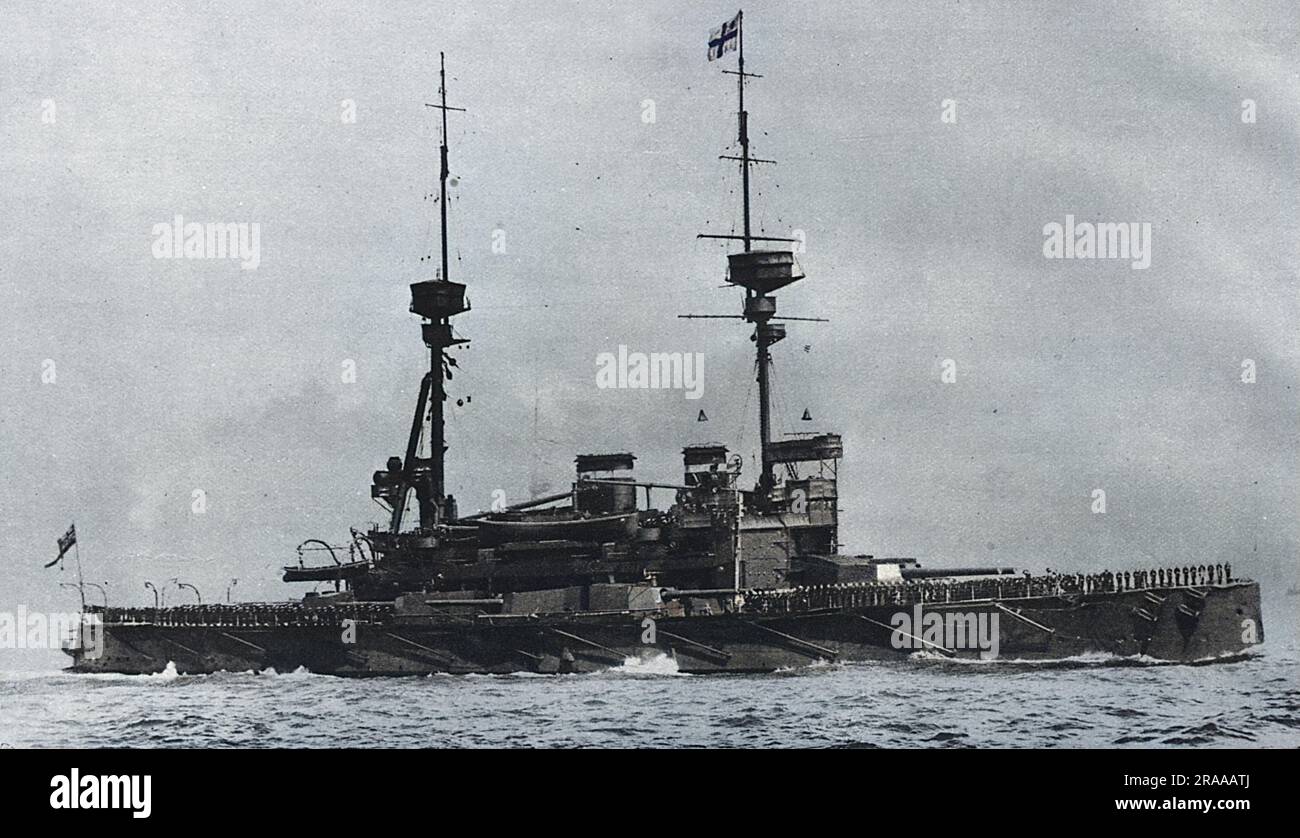 Un cuirassé de la classe de Lord Nelson de la Marine royale, le Lord Nelson a été lancé en 1906. Pendant la première Guerre mondiale, elle a participé à la campagne de Dardanelles. Survivant à la guerre, elle a été vendue pour mise au rebut en 1920 Date: 1914 Banque D'Images