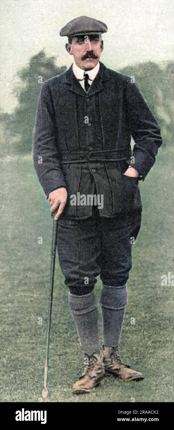 Albert, duc de Schleswig-Holstein (1869-1931), deuxième fils du prince et de la princesse chrétienne (princesse Helena) et petit-fils de la reine Victoria. Contrairement à son frère aîné Christian qui a servi avec l'armée britannique, Albert a rejoint l'armée prussienne bien qu'il ait été excusé service militaire contre les Britanniques pendant la première Guerre mondiale et a plutôt servi sur l'état-major du gouverneur de Berlin. Il est photographié sur les liens au Sunningdale Golf Club dont il était capitaine. Date: 1914 Banque D'Images