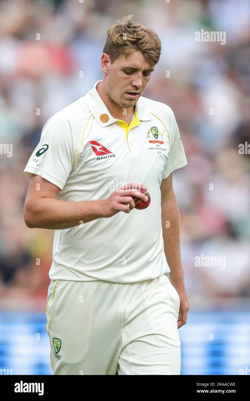 Cameron Green of Australia during the LV= Insurance Ashes Test Series second Test Day 5 England v Australia at Lords, Londres, Royaume-Uni, 2nd juillet 2023 (photo de Mark Cosgrove/News Images) Banque D'Images