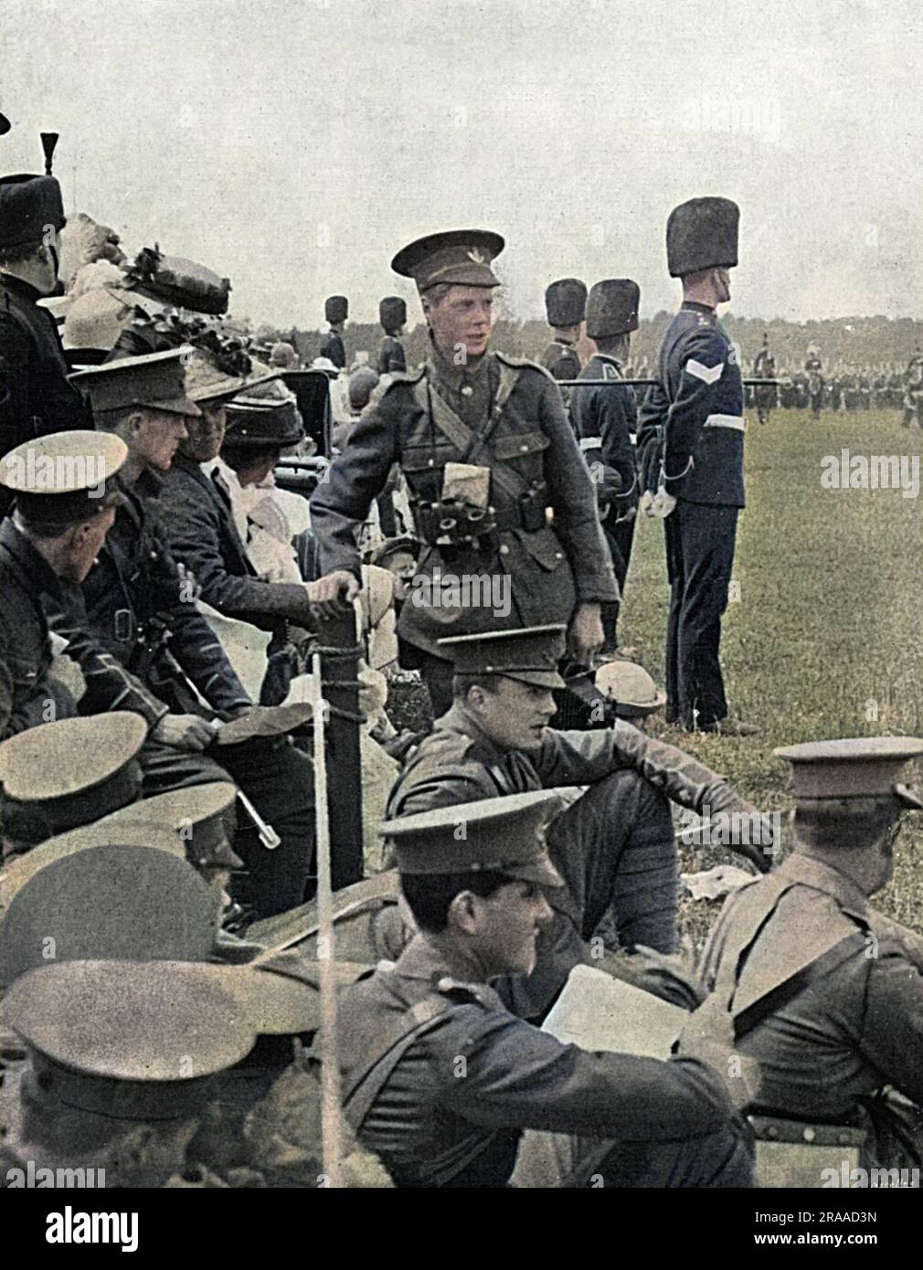 Edward, Prince de Galles (le futur roi Edward VIII), dans l'uniforme d'un officier non commandant du corps de formation des officiers de l'Université d'Oxford. Le Prince de Galles était impatient de voir un service actif dans l'armée à l'éclatement de la première Guerre mondiale et le 7th août 1914, il a été annoncé qu'il avait reçu une commission dans les gardes Grenadier. Date: 1914 Banque D'Images