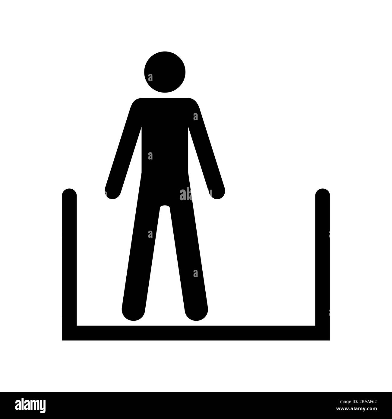 ISO 7001 BP 002 : se tenir à gauche (ou à droite). Panneau d'information publique standard international pour Stand on Left ou Right. Illustration de Vecteur