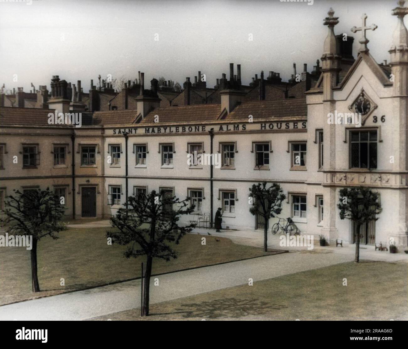 Saint Marylebone Alms Maisons (construites en 1836) pour la fourniture de charité Date: 1930s Banque D'Images