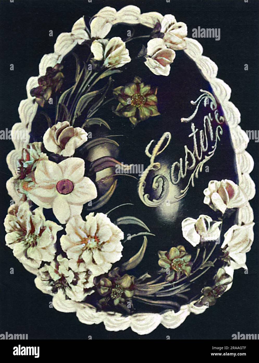 Motif floral pour l'œuf de Pâques au chocolat. Date: 1936 Banque D'Images