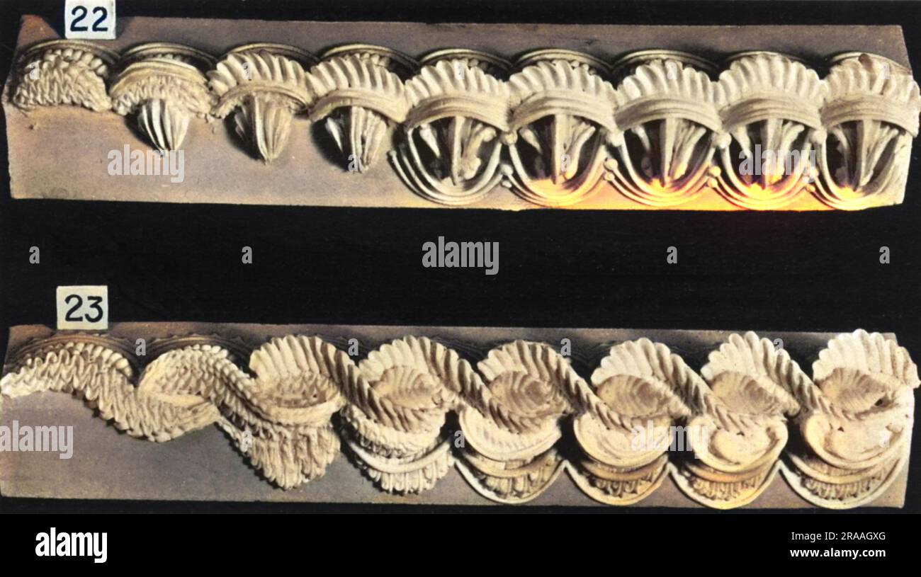 Motifs bordure à gâteau et volute latérale. (22) bordure dentelée, (23) bordure Dentelée. Date: 1936 Banque D'Images