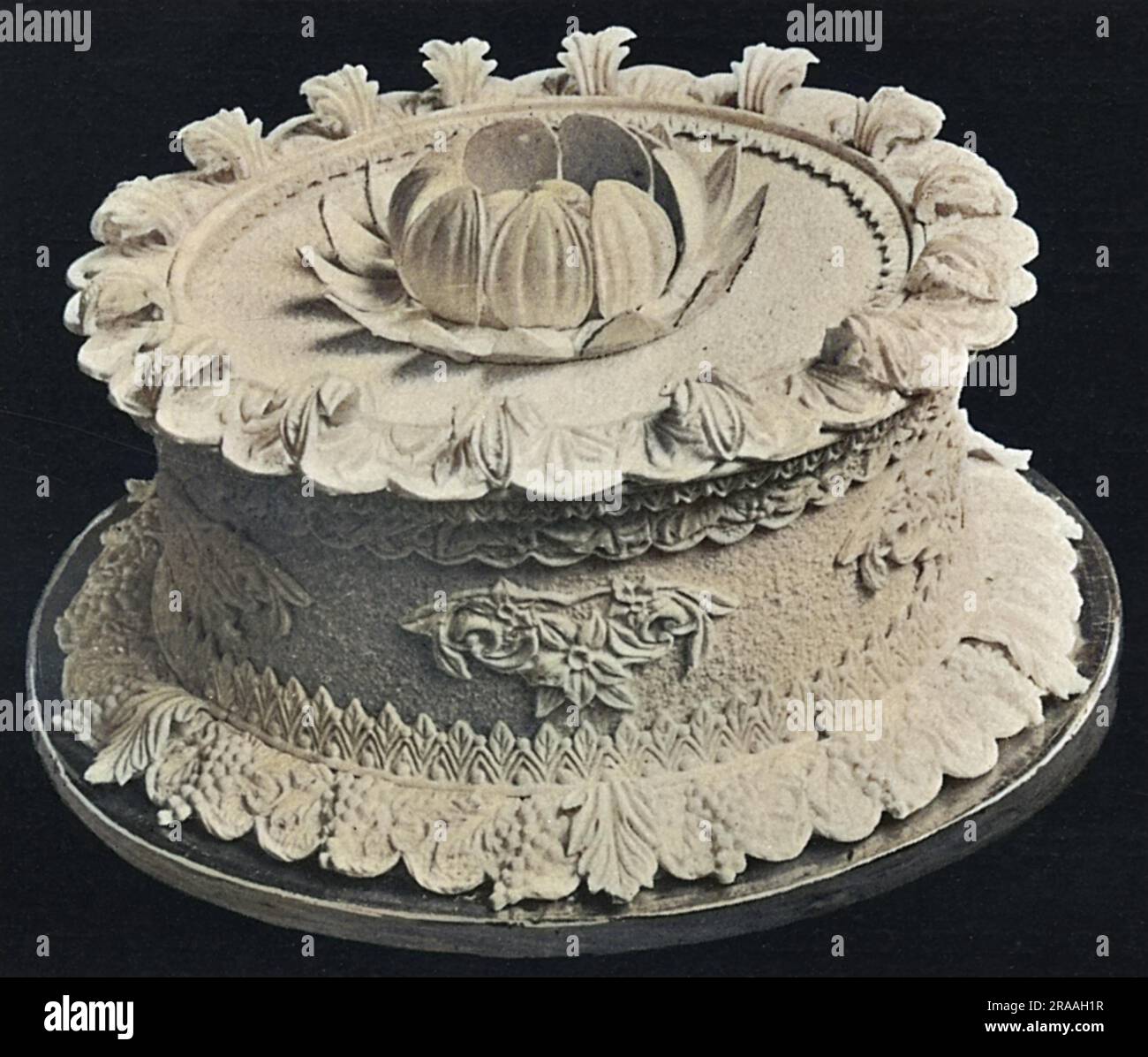 Gâteaux de mariage avec pâte de moulage Gum. Fini stuc Date: 1936 Banque D'Images
