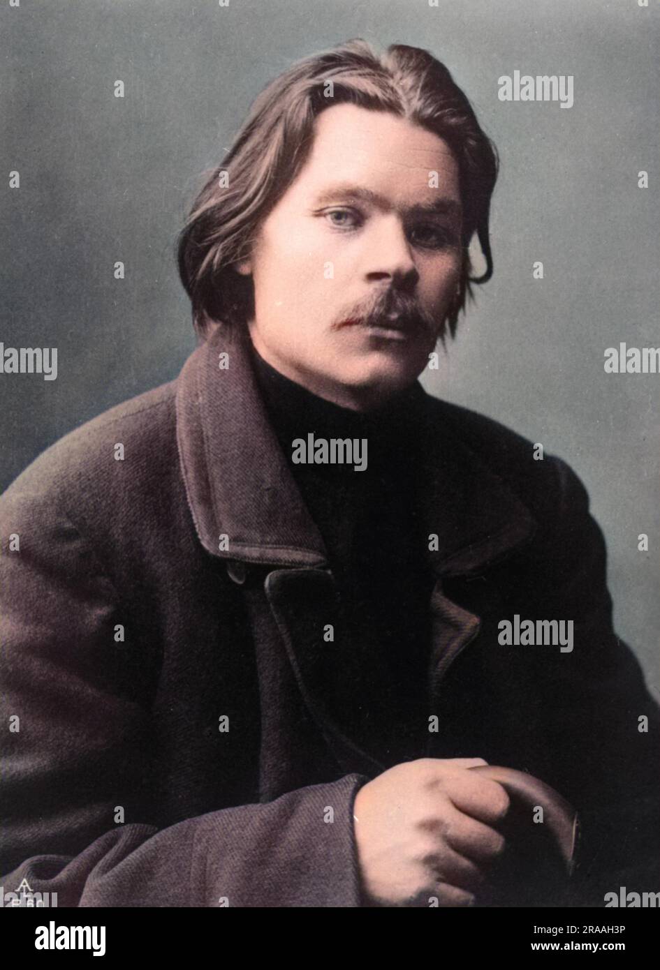 Portrait photographie de Maxim Gorky, auteur russe et soviétique, fondateur de la méthode littéraire de réalisme socialiste et militant politique. Banque D'Images