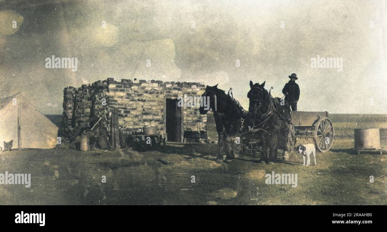 La vie dans les Prairies américaines. Date : C. 1910 Banque D'Images