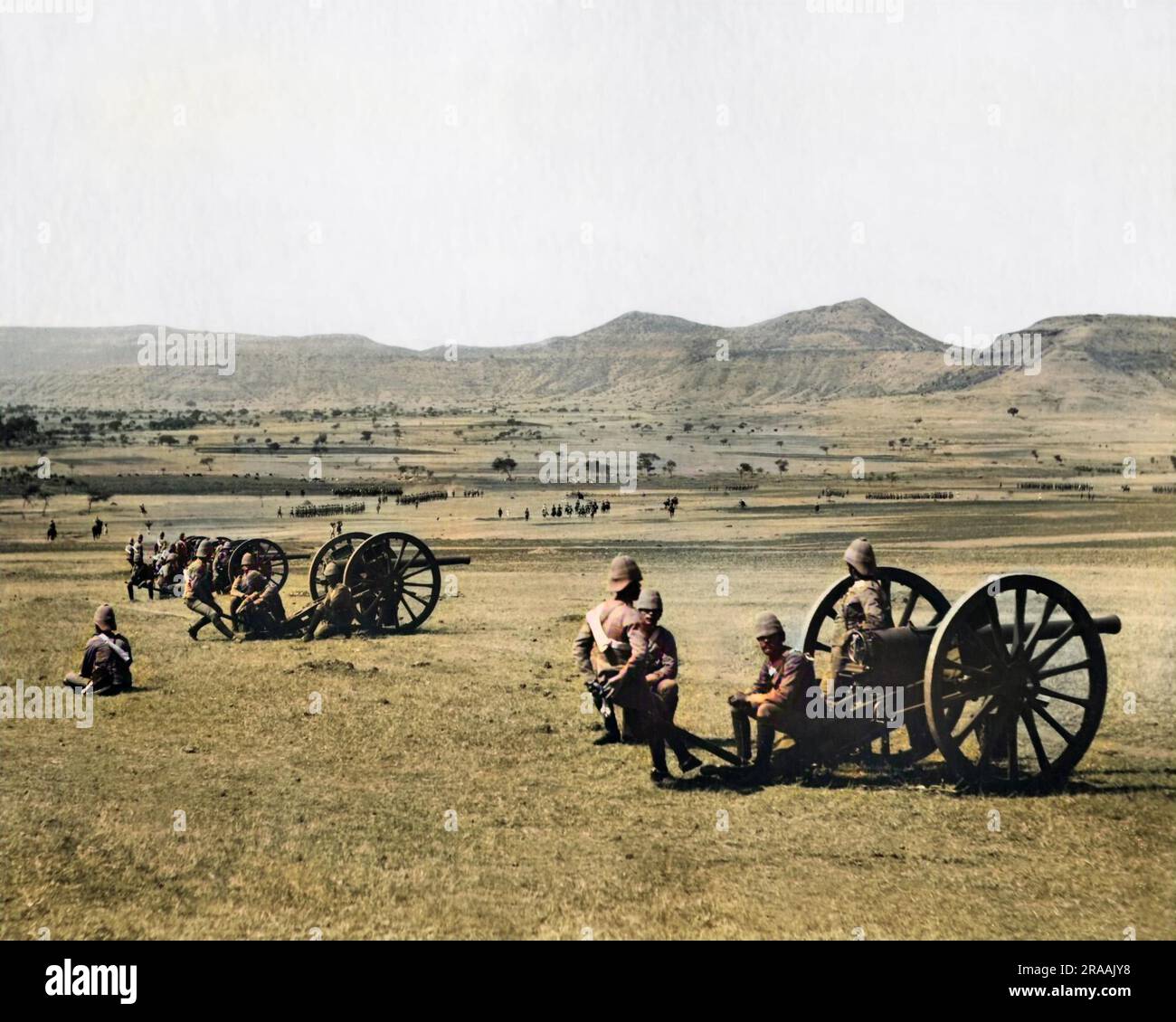 Exercice d'artillerie, Inde. Date: Vers 1890s Banque D'Images