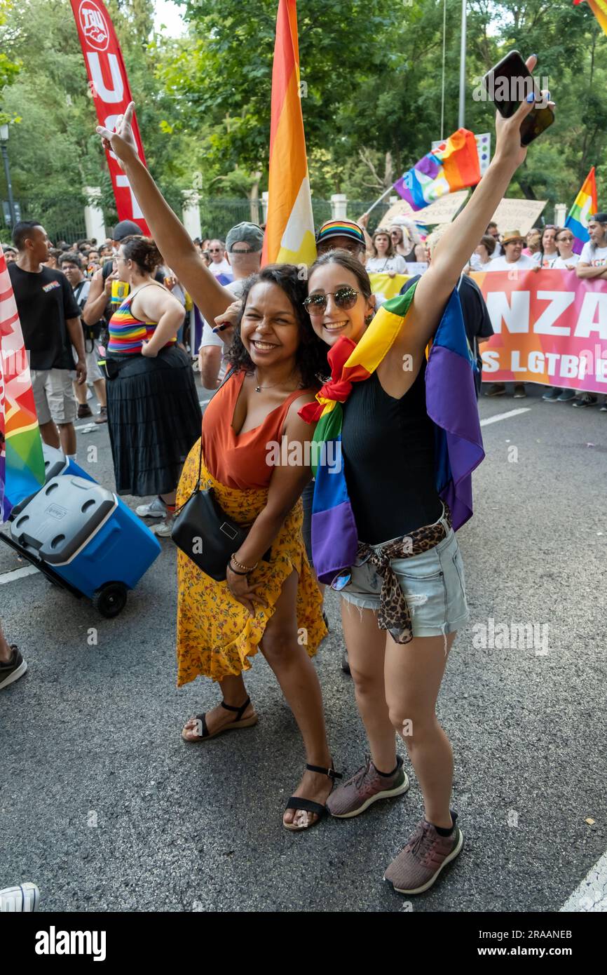 2023 07 01 Madrid, Espagne. Pride Parade, c'est le point culminant de la Madrid Pride, la plus grande parade de fierté en Europe. Banque D'Images