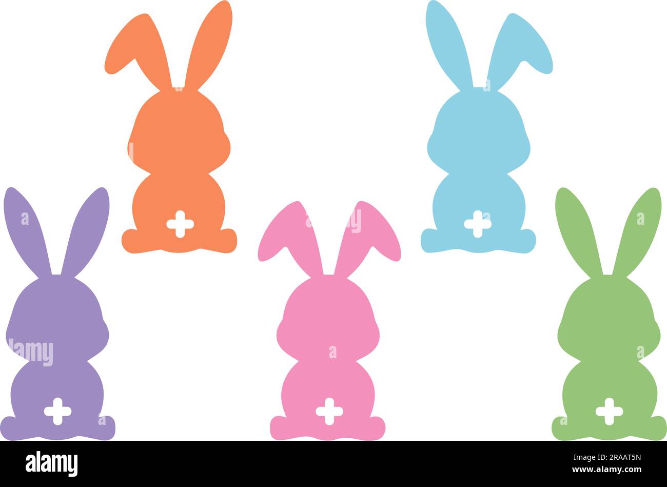 Lot de lapin de Pâques Illustration de Vecteur