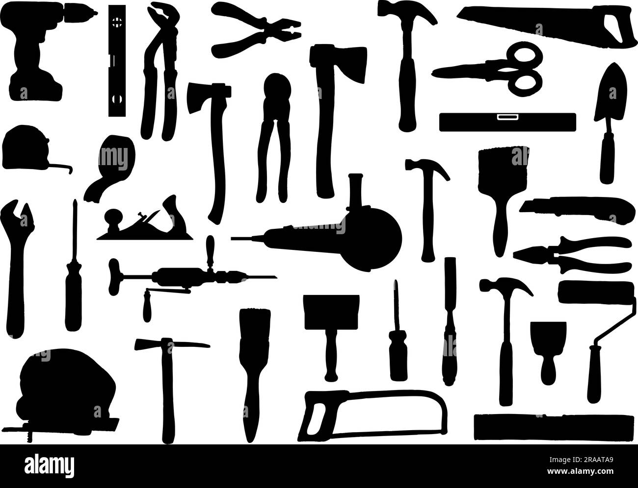 Ensemble d'outils de travail Silhouette Illustration de Vecteur