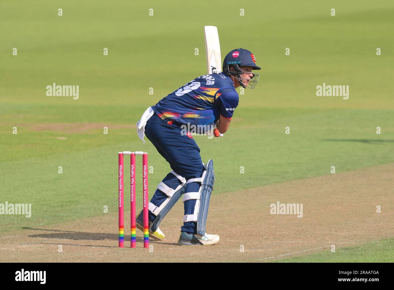 Londres, Royaume-Uni. 2nd juillet 2023. Michael Pepper d'Essex battant tandis que Surrey s'en prend aux Essex Eagles dans le match de cricket Blast Vitality T20 au Kia Oval. Credit: David Rowe/Alay Live News Banque D'Images