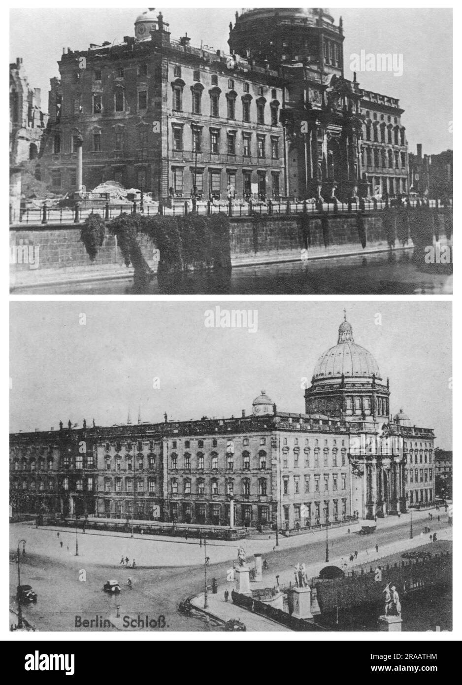 Berlin, Stadtschloss avec le Mémorial national de l'empereur Guillaume I, 1930s et 1945 Banque D'Images