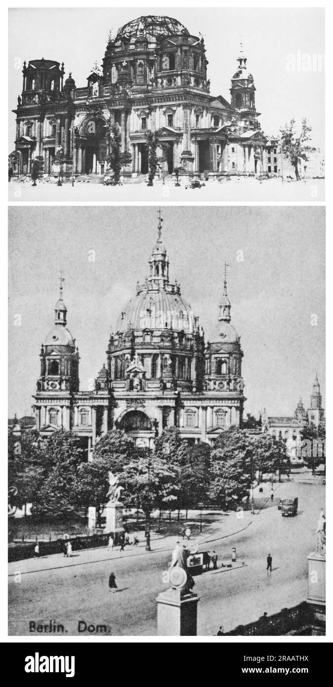 Cathédrale de Berlin. Paroisse suprême et Collégiale, 1930s et 1945 Banque D'Images