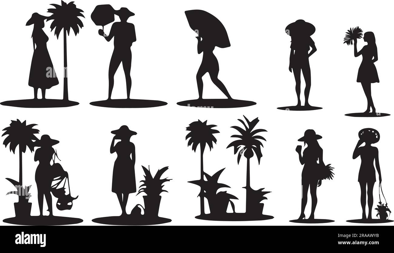 Un ensemble d'illustrations vectorielles représentant des personnes de l'été Illustration de Vecteur