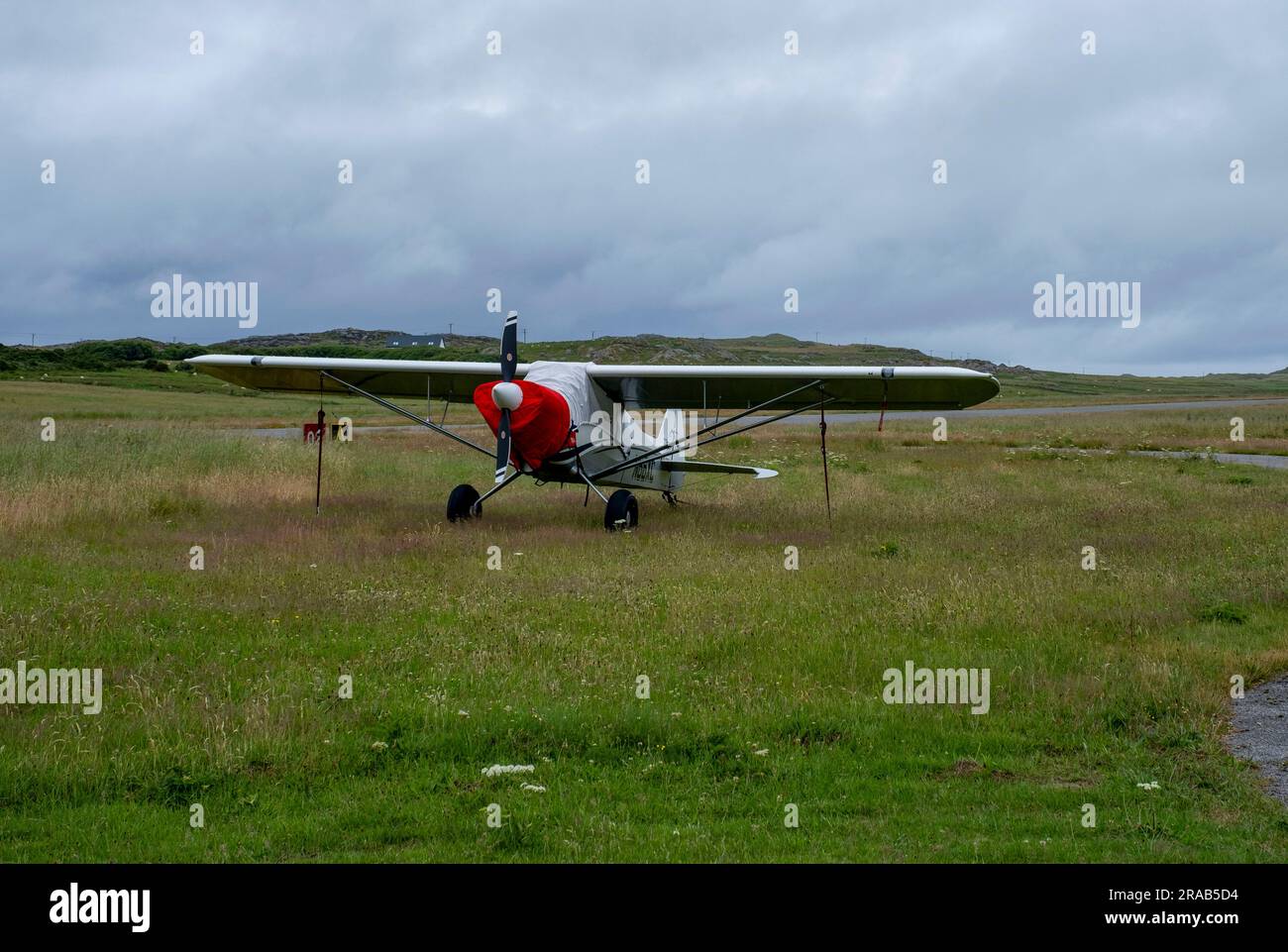 Argyll air services, aérodrome de Coll, île de Coll, Écosse. Banque D'Images