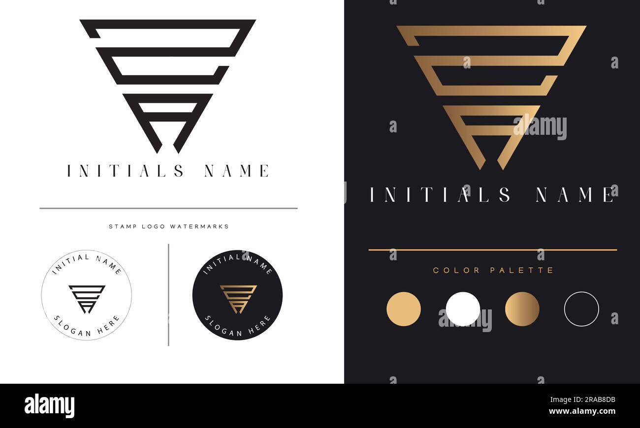 Luxe ZA ou AZ Monogramme initial texte lettre logo Design Illustration de Vecteur