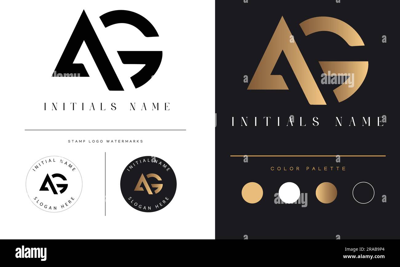 Luxury AG ou GA initial monogramme texte lettre logo Design Illustration de Vecteur