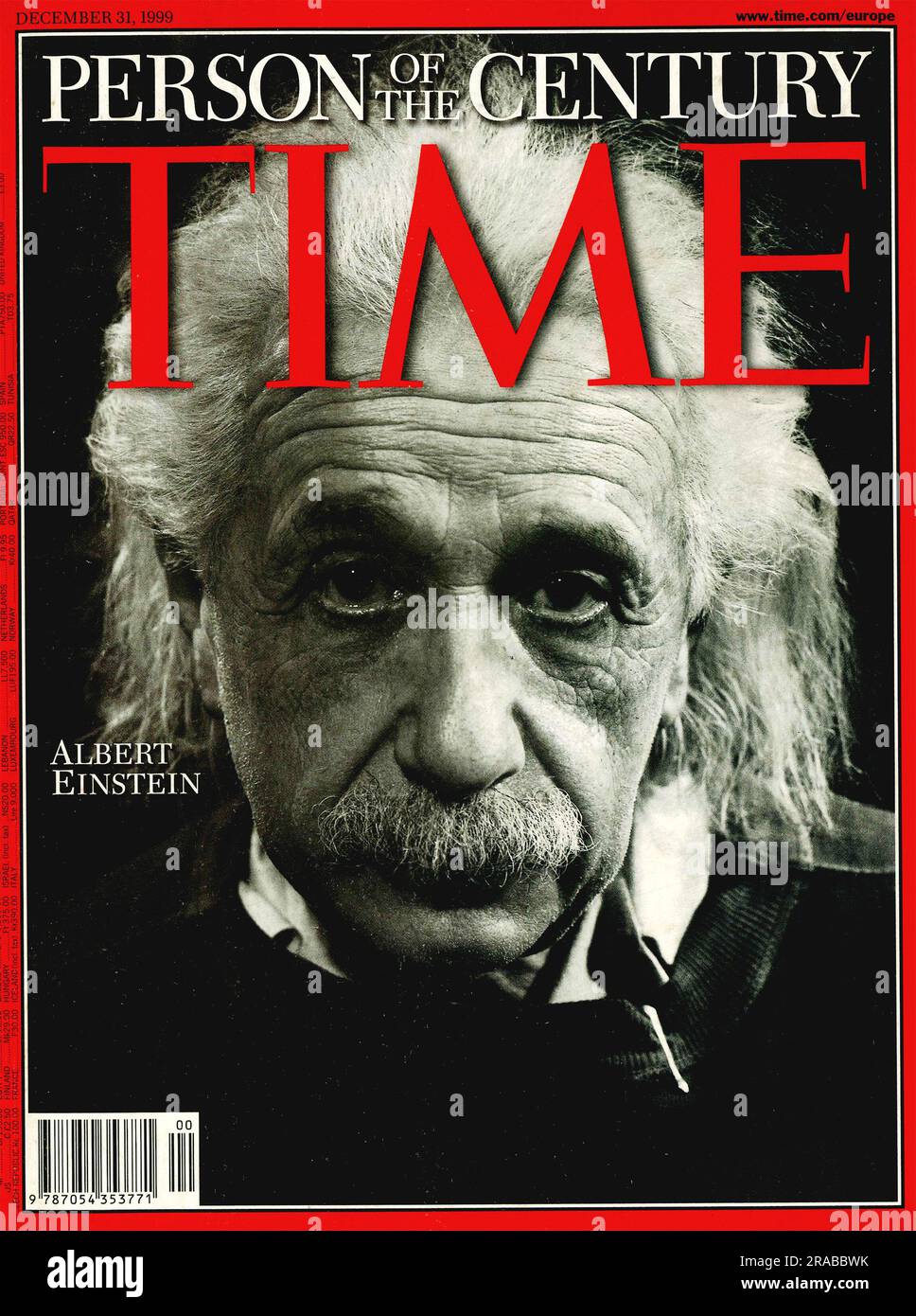 Couverture du magazine TIME Albert Einstein - Person of the Century - 31 décembre 1999 Banque D'Images