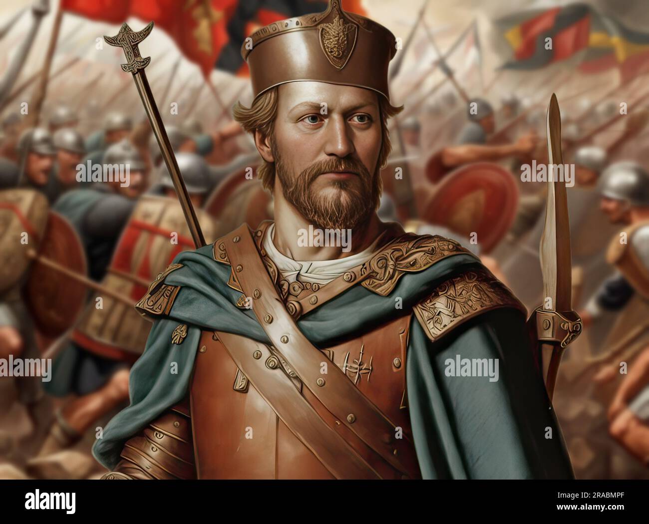 Arminius (Gaius Iulius- Hermann - Armin) héros national allemand, connu pour avoir été le chef d'une coalition de tribus germaniques qui ont vaincu les Romains Banque D'Images