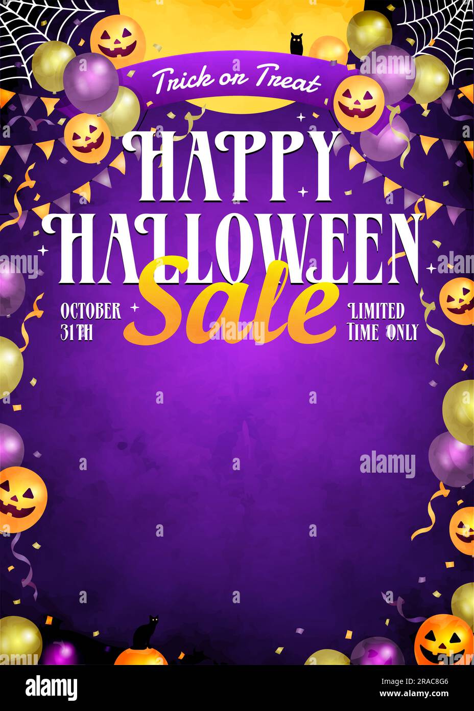 Illustration vectorielle de modèle de vente d'Halloween ( avec espace texte ) Illustration de Vecteur