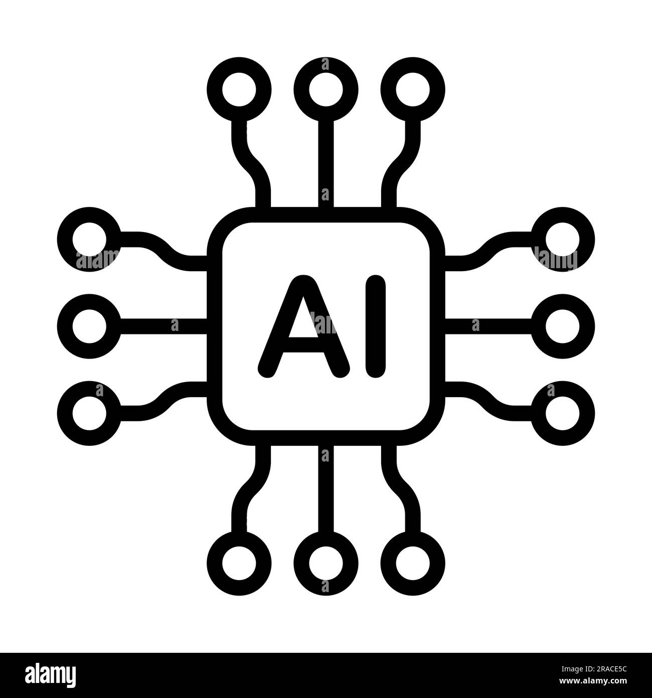 Intelligence artificielle puce ai vecteur icône symbole pour le design graphique, logo, site Web, médias sociaux, application mobile, Illustration de l'interface utilisateur Illustration de Vecteur