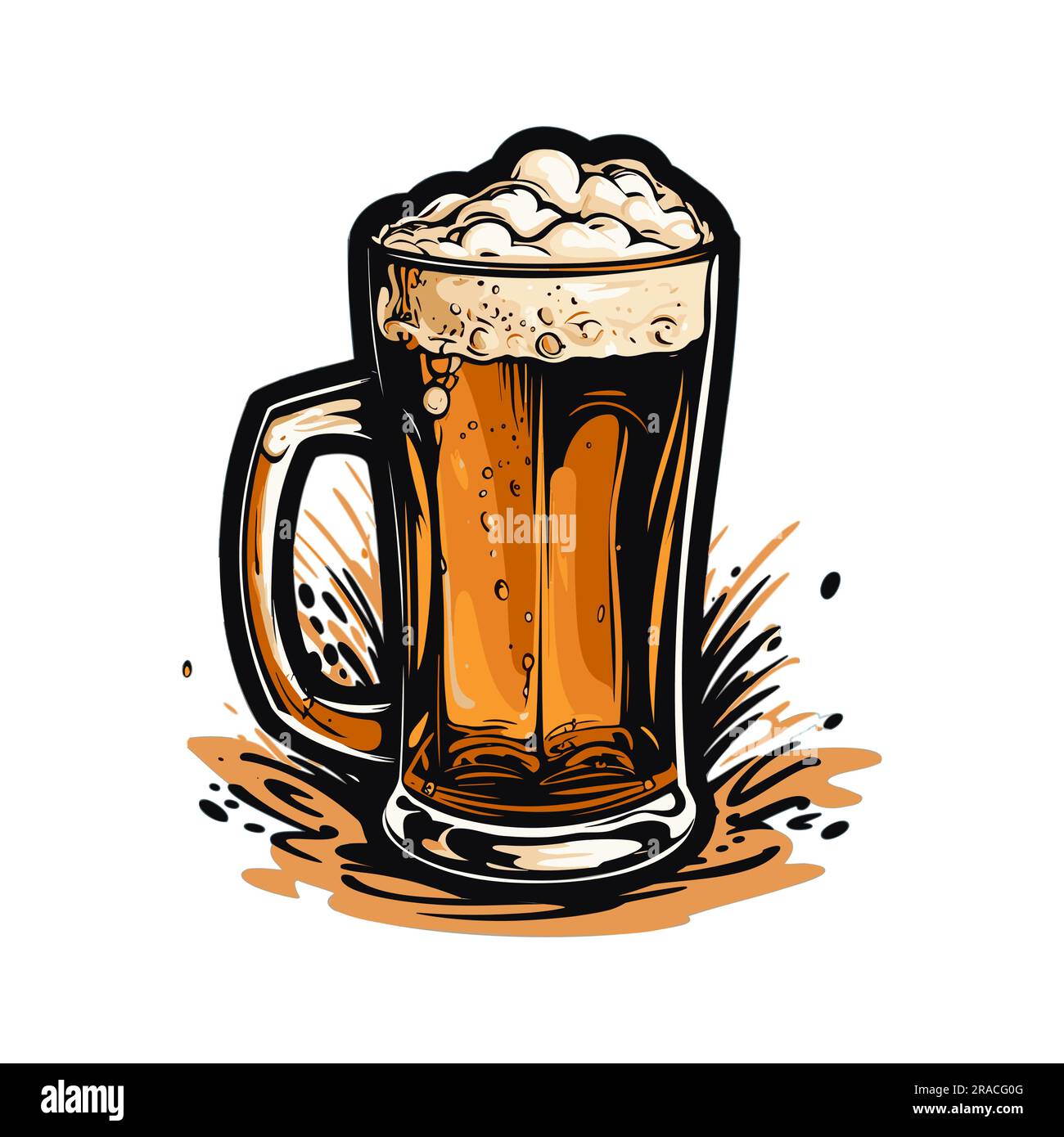 Illustration vectorielle de tasse de bière avec fond blanc Illustration de Vecteur