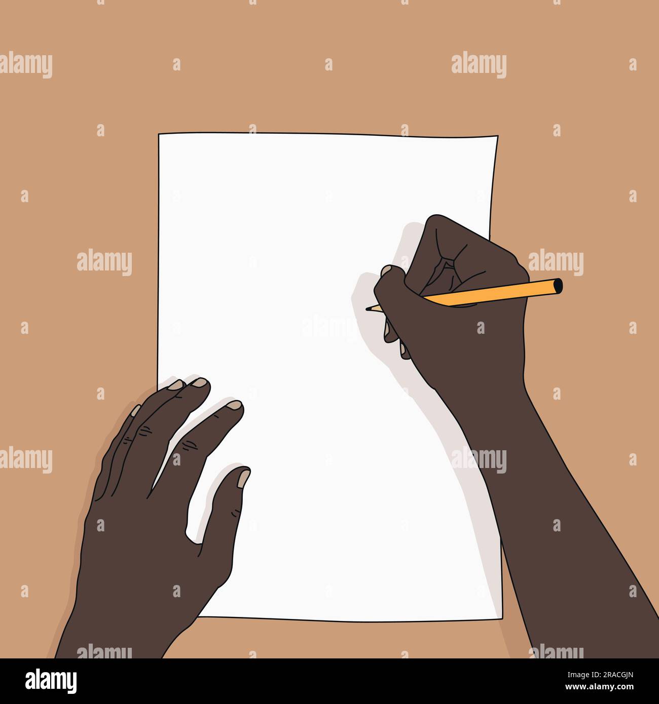 Dessin à la main avec un crayon et une feuille de papier blanche. Crayon dans la main droite. Artiste au travail. Illustration vectorielle Illustration de Vecteur Dessin à la main avec un crayon et une feuille de papier blanche. Crayon dans la main droite. Artiste au travail. Illustration vectorielle Illustration de Vecteur