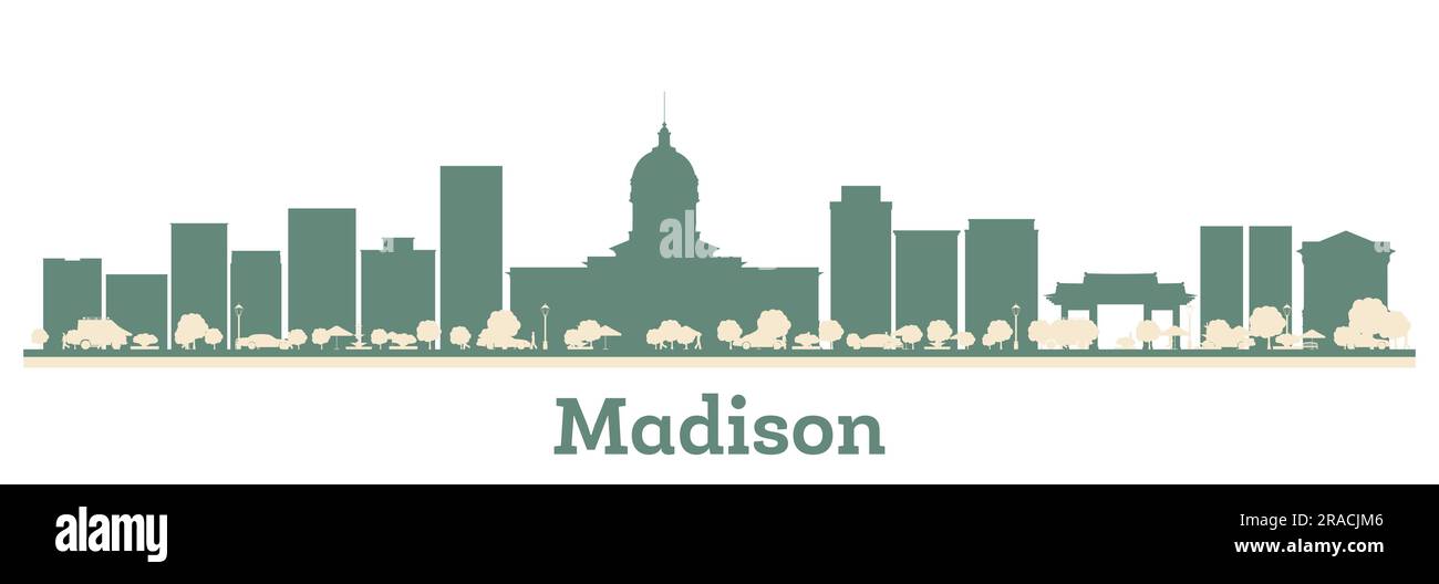 Résumé Madison USA City Skyline avec des bâtiments de couleur. Illustration vectorielle. Voyages d'affaires et tourisme concept avec architecture moderne. Illustration de Vecteur