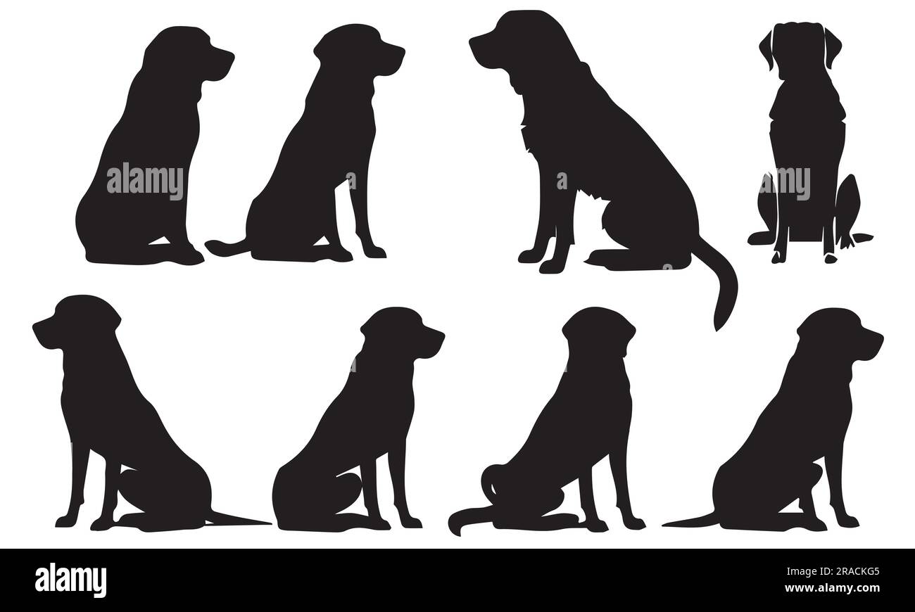 Ensemble d'illustrations vectorielles pour chien silhouette Illustration de Vecteur