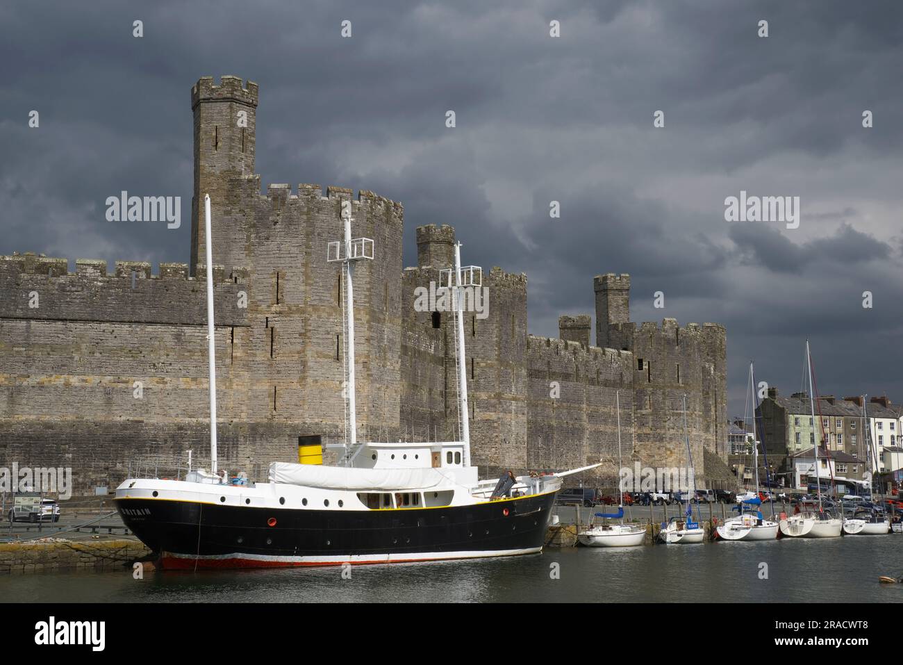 Château de Caernarfon, pays de Galles du Nord, Banque D'Images