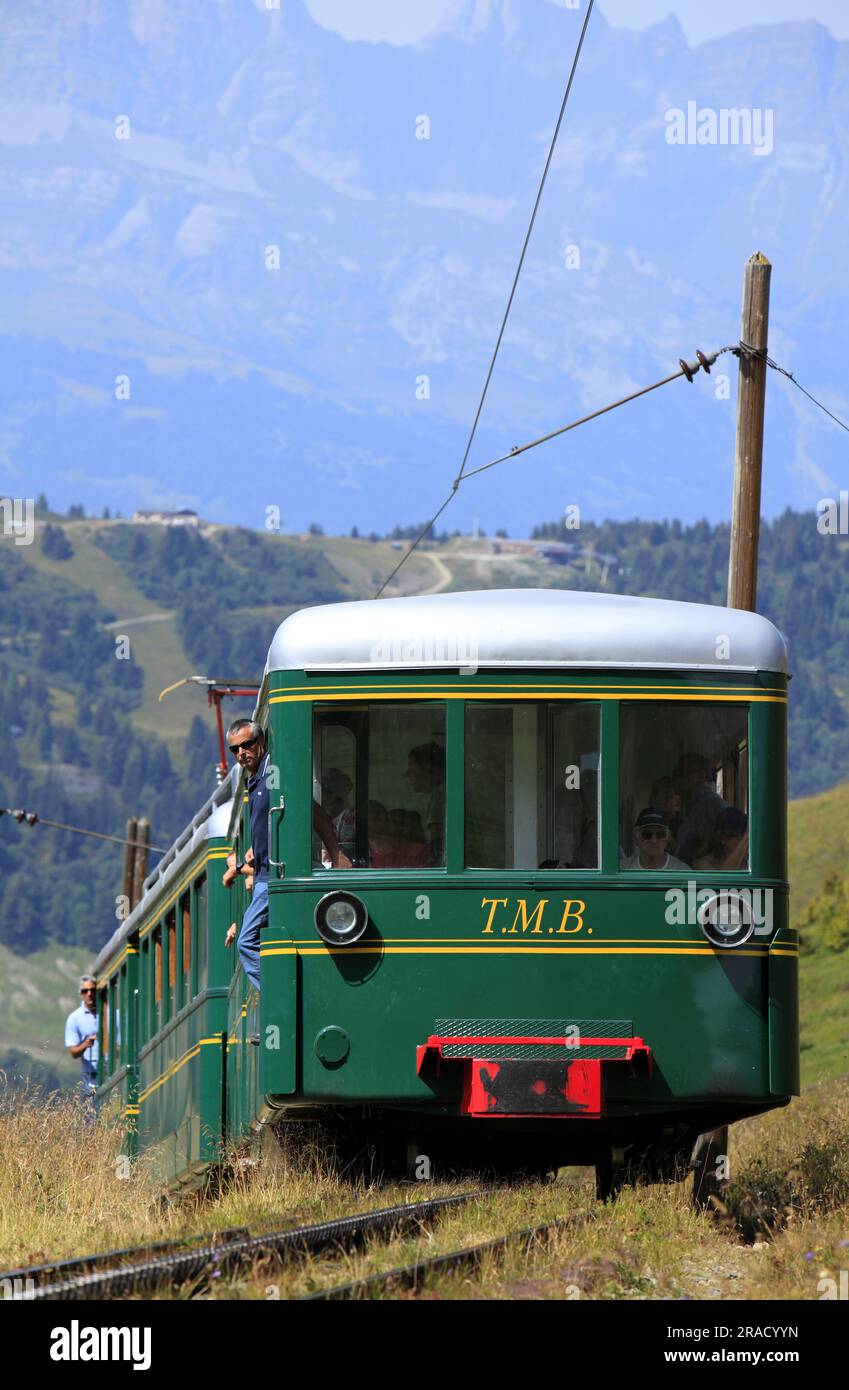 Le chemin de fer du Mont Blanc, Saint-Gervais-les-bains, France Banque D'Images