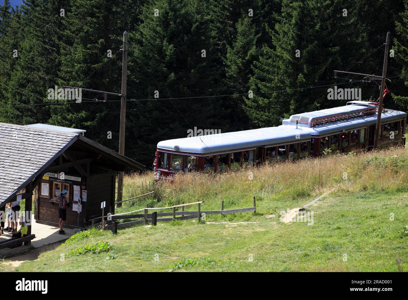 Le chemin de fer du Mont Blanc, Saint-Gervais-les-bains, France Banque D'Images