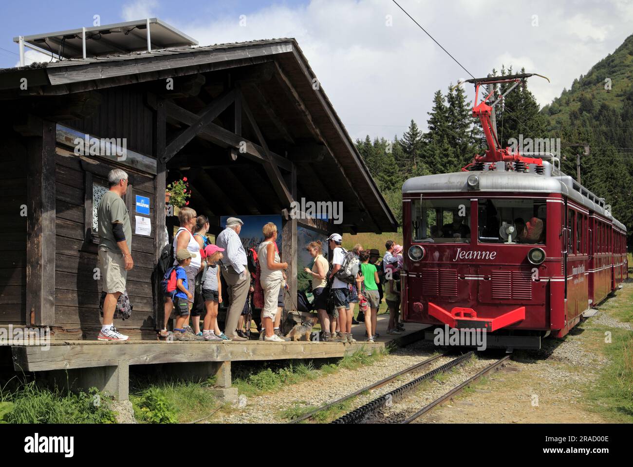 Le chemin de fer du Mont Blanc, Saint-Gervais-les-bains, France Banque D'Images