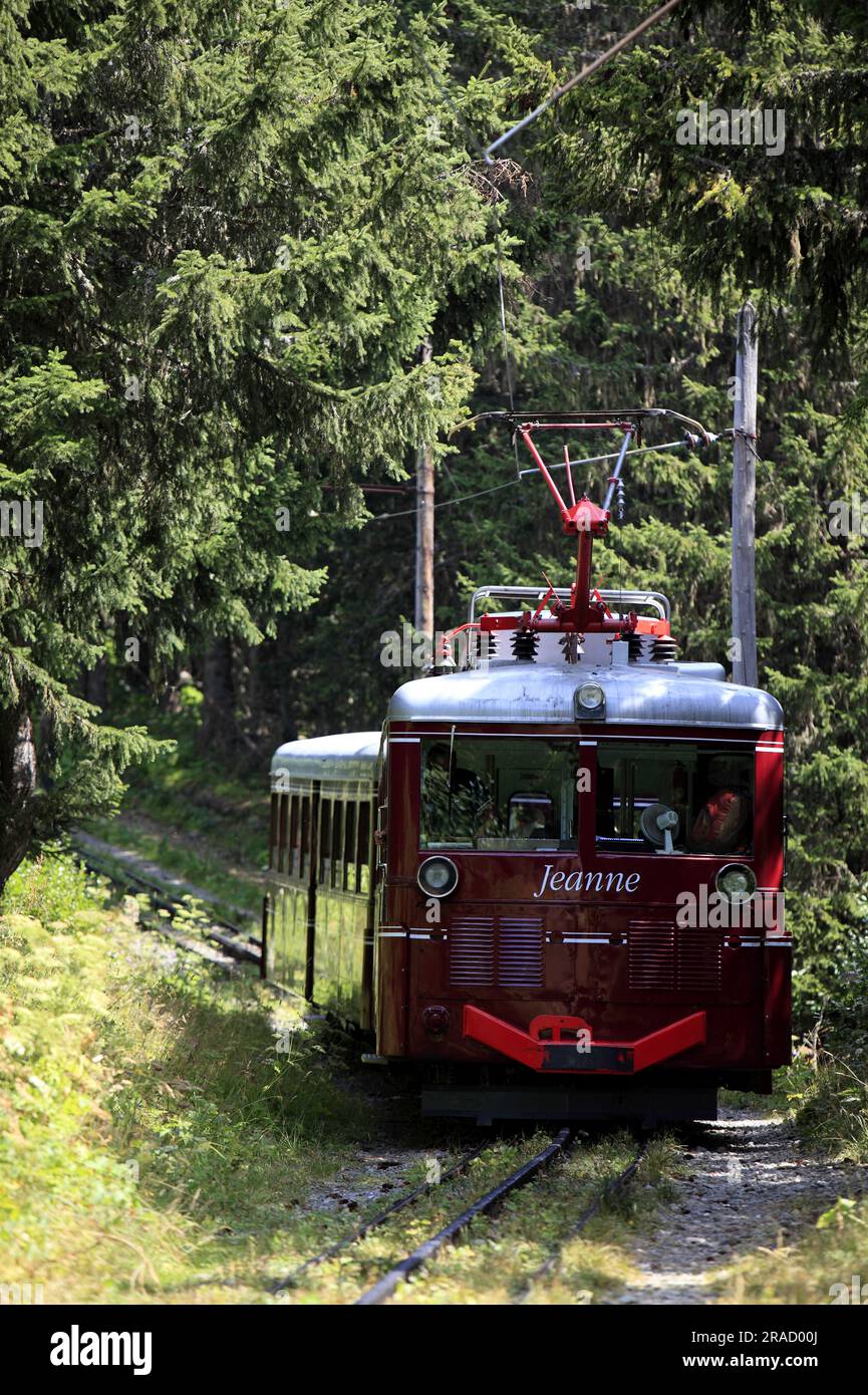 Le chemin de fer du Mont Blanc, Saint-Gervais-les-bains, France Banque D'Images