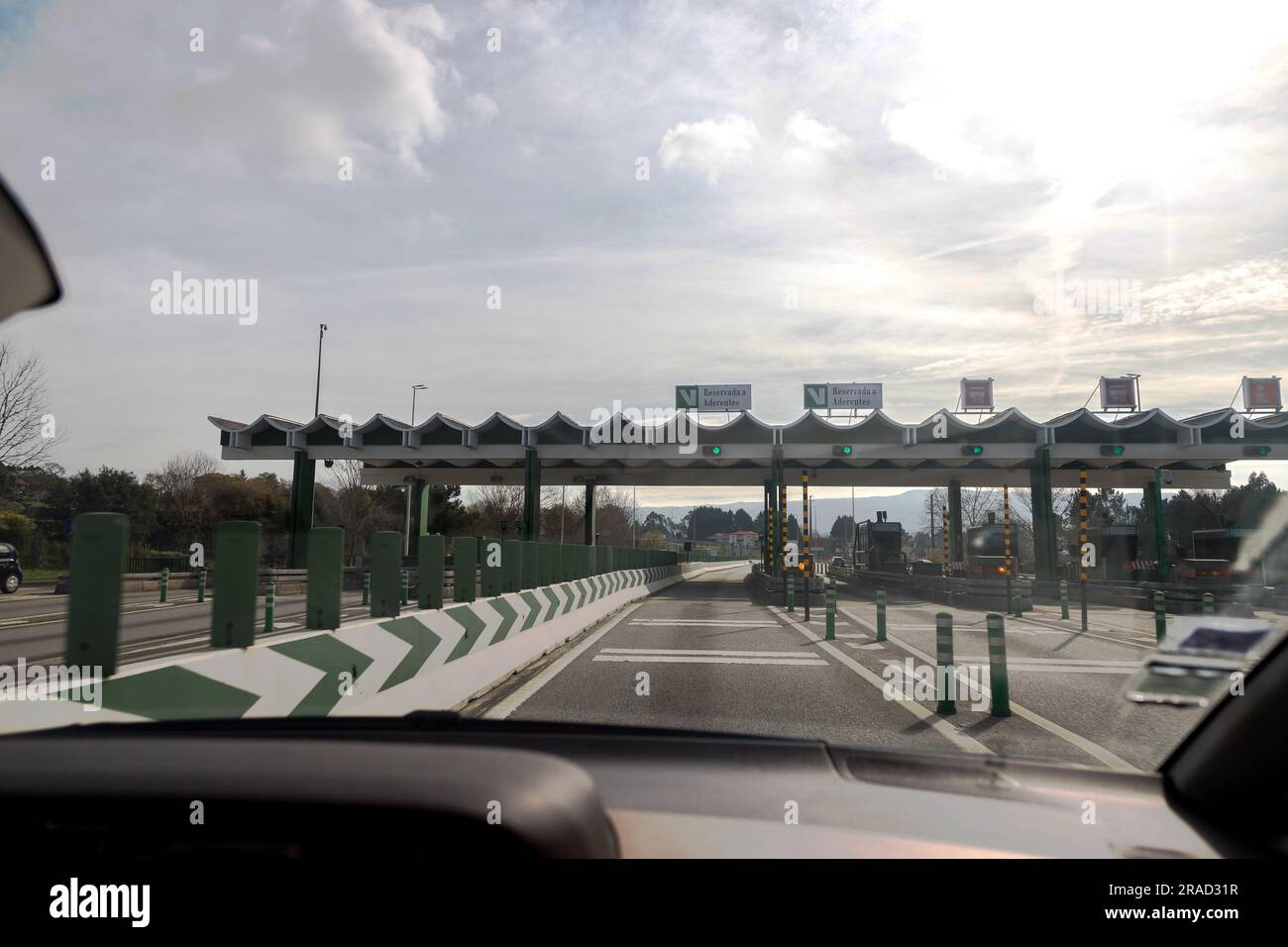 Image d'une section de l'autoroute A4, autoroute transmontana, Porto, Vila Real, Portugal. Section des péages, frais. Banque D'Images