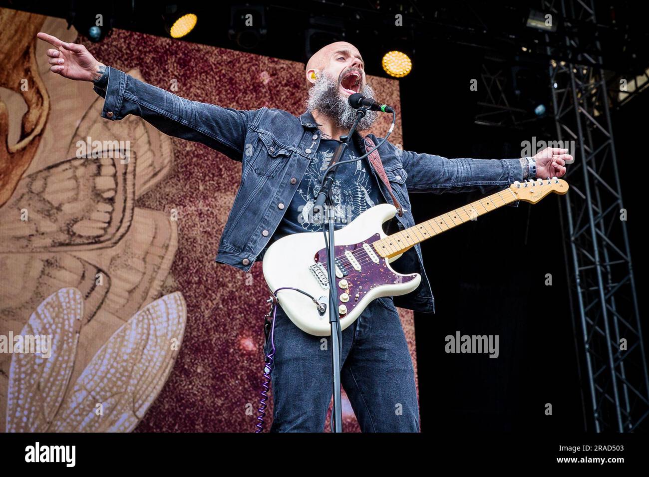 Baronne jouant en direct Banque D'Images